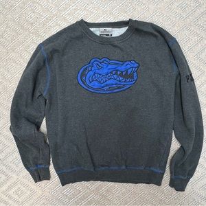 Men's Florida Gators Charcoal Heathered Gray Blue Logo UF  Sweatshirt M